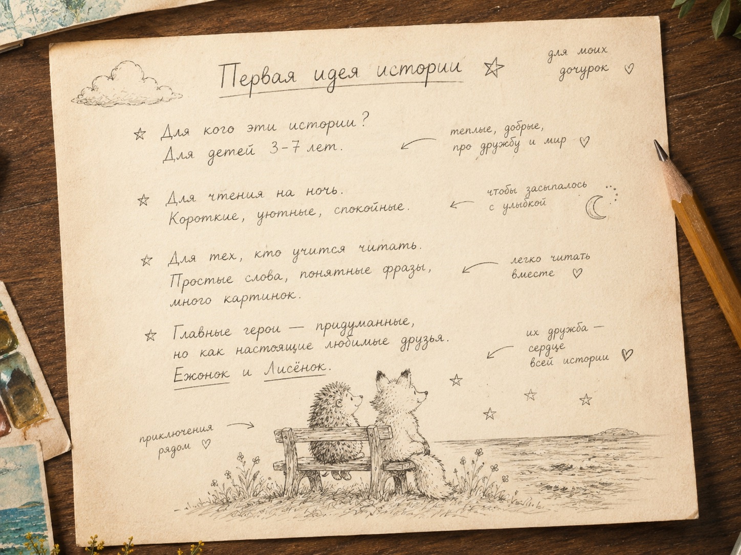 Первый черновик сцены